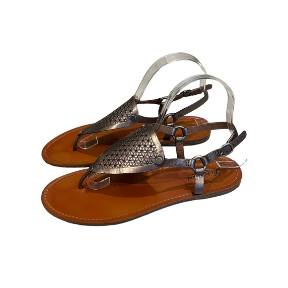 Lucky Brand Abell Triangle Leather Flat Sandals - Picture 4 of 9